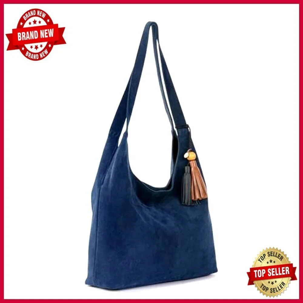 Large Leather Hobo Handbag with Double Shoulder Straps for Everyday Travel